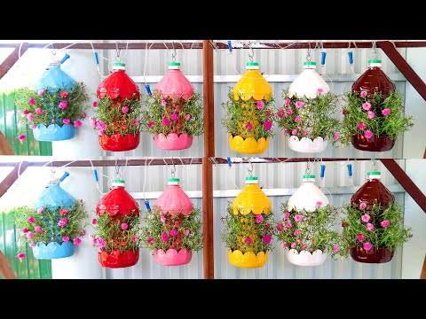 Brilliant Ideas, Colorful Hanging Garden from Recycled Plastic Bottles