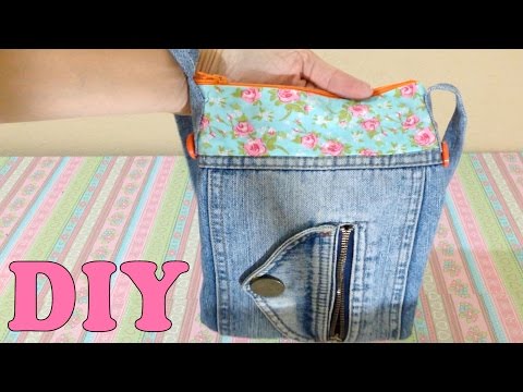 Do Lixo ao Luxo : Bolsa de Calça Jeans Reciclada - DIY Artesanato
