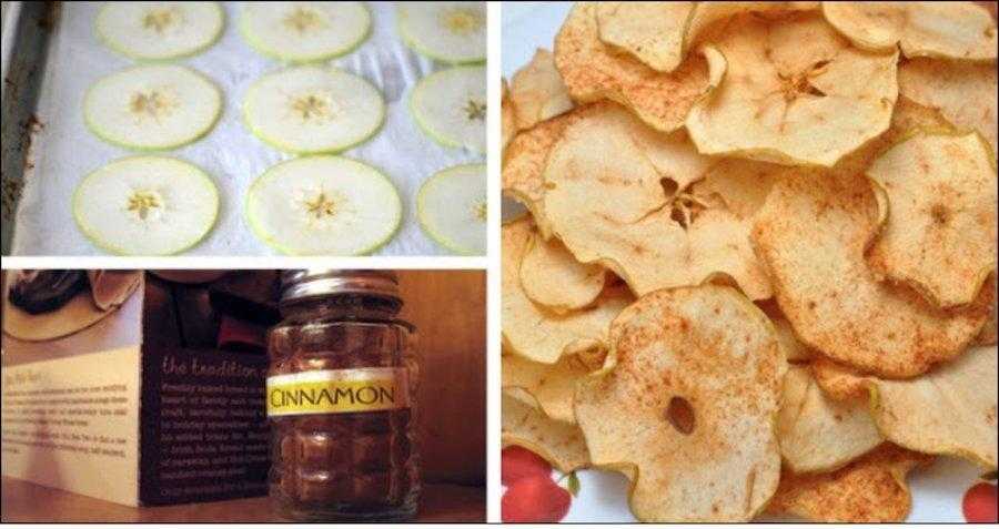 Chips de maçã e canela: Controla diabetes, colesterol e queima gorduras