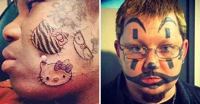 As 18 piores e bizarras tatuagens no rosto