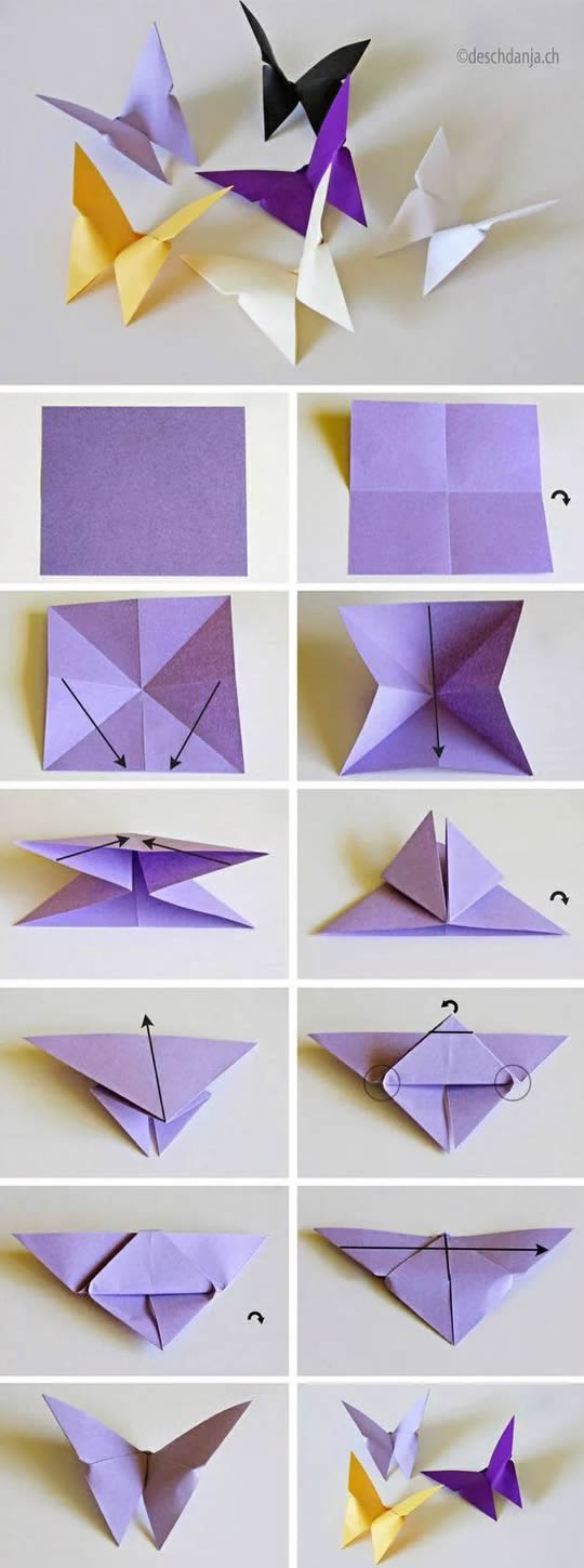 Como fazer Borboletas de Origami 