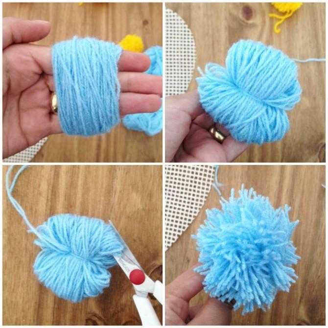 Como fazer chaveiro de Pompom de Lã s
