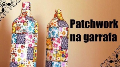 Como fazer garrafas decoradas com retalhos de tecido