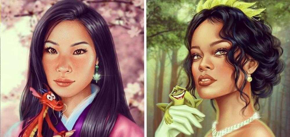 Artista mostra como seriam algumas famosas se fossem princesas da Disney