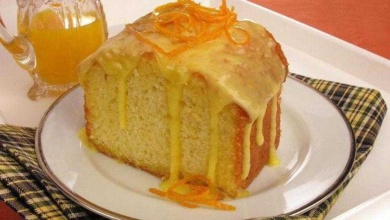 Receita de bolo de laranja com cobertura de laranja