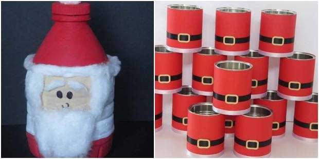 Papai Noel com material reciclado