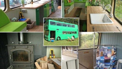 Pai solteiro converte ônibus velho em uma incrível casa de férias