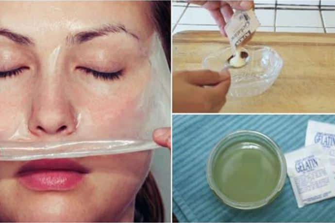 Máscara de gelatina para retirar cravos do rosto