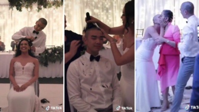 Noivos raspam cabeça durante casamento em solidariedade à mãe com câncer. Vídeo viraliza