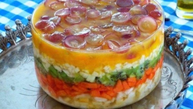 receita de salada de frutas em camadas