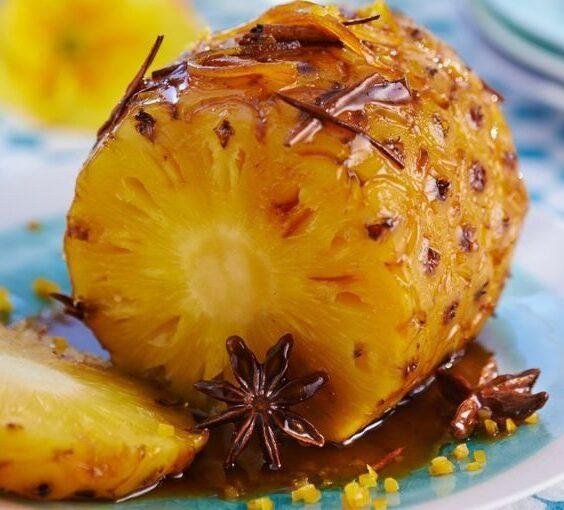 abacaxi assado no forno com canela