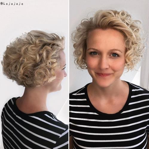 Curto Curly Bob Para Loiras