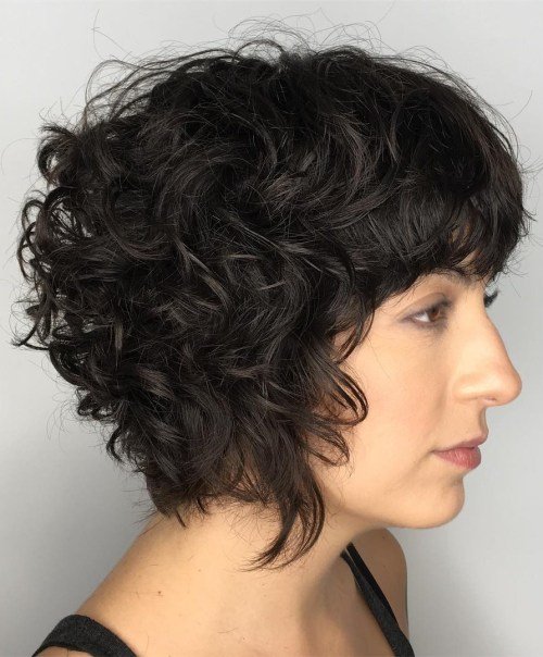 Penteado Curly Bob Com Franja