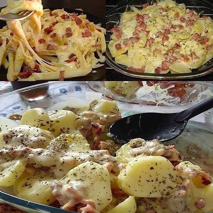 batatas gratinadas com bacon, dica sensacional para o seu almoço