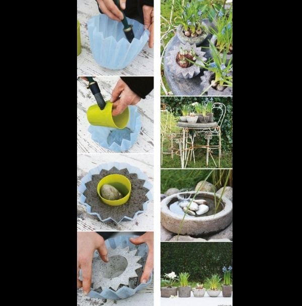 vaso de concreto com silicone