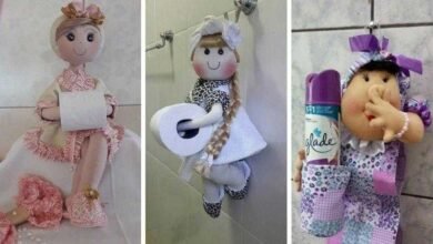 Como fazer boneca de pano porta papel higiênico