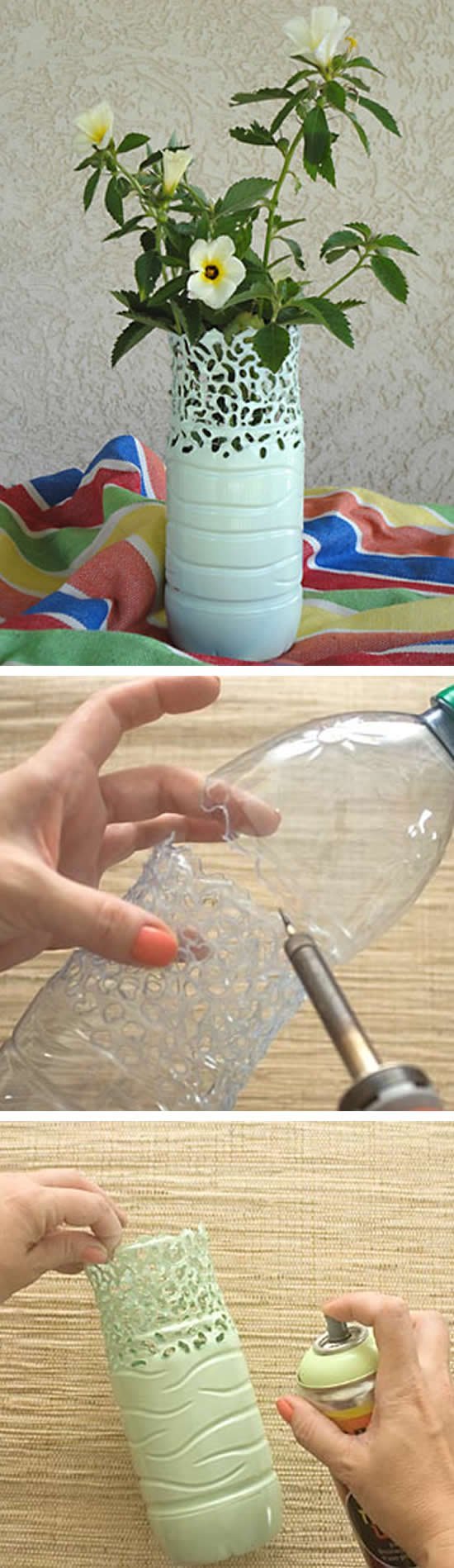 Vasos Lindos em Garrafas PET