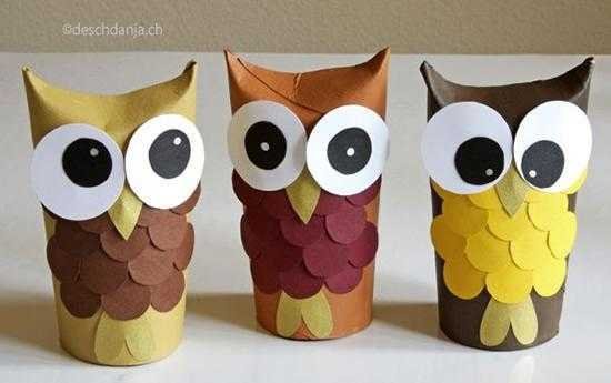 1749932350 337 Ideias de brinquedo de material reciclado Corujinhas com rolos de papelão