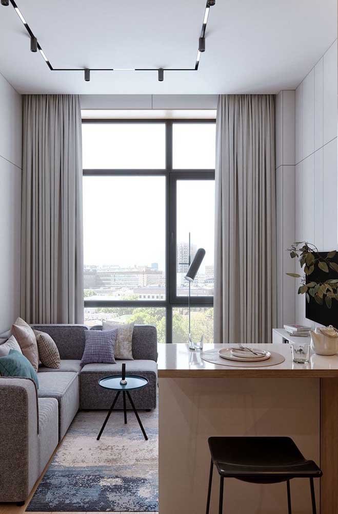 A sala de TV pequena pode ser conjugada com outro ambiente da casa.