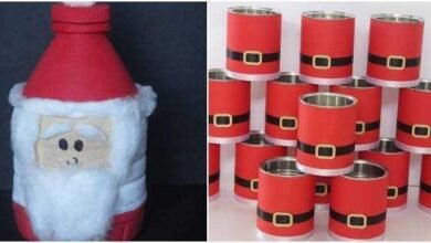 Papai Noel com material reciclado