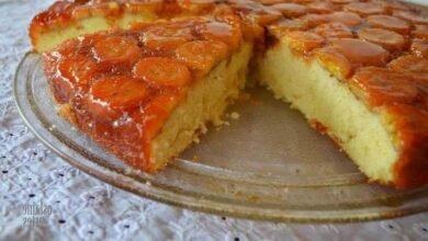 Bolo de banana caramelizada de liquidificador