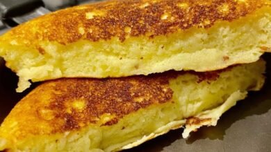 Lanche de frigideira com batata doce e apenas 1 ovo fica uma delícia