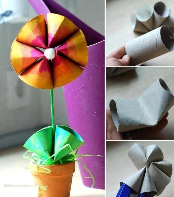 flor reciclada papel higienico flor feita com rolo de papel higienico