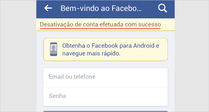 Como desativar a conta do Facebook pelo celular