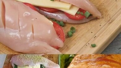 Receita de Peito de frango recheado com queijo e presunto