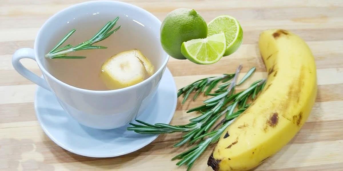 Chá de banana com alecrim e limão