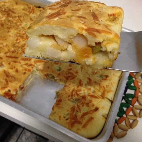 como fazer torta simples de palmito