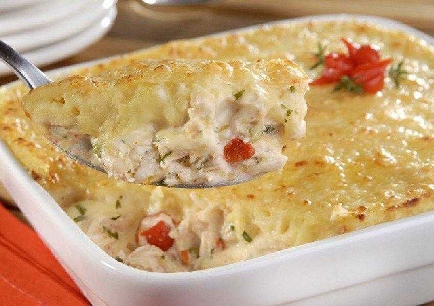 Escondidinho de frango com batata doce