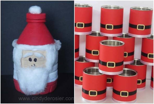 Papai Noel com material reciclado