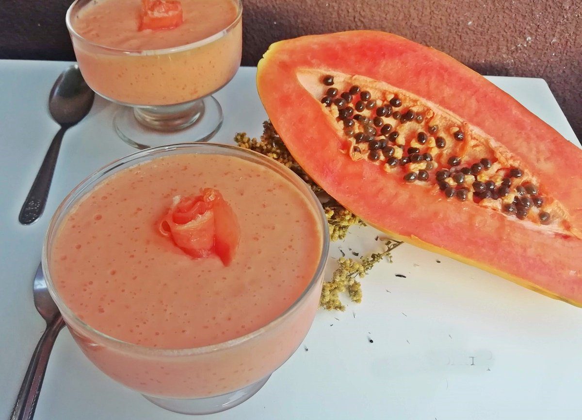 Mousse de mamao com apenas 3 ingredientes Mousse de mamão com apenas 3 ingredientes