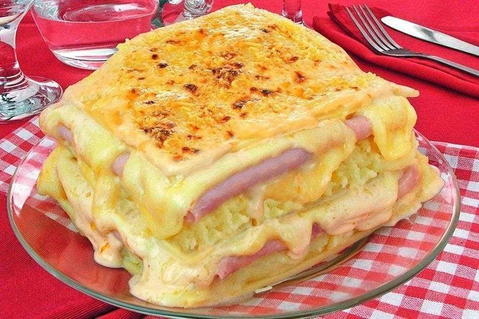 Lasanha de batata com molho branco - confira