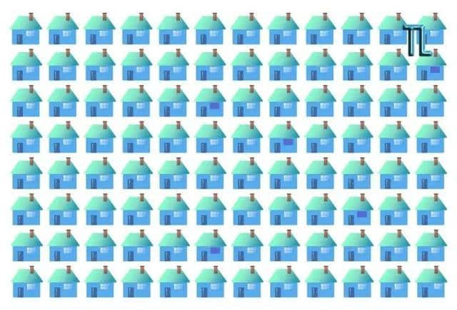 Você vê as 5 casas diferentes das demais na imagem? Divirta-se com este desafio viral.