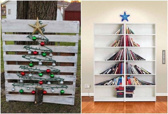 ideias de arvores de natal criativas Ideias de Árvores de Natal criativas