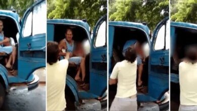 Pedófilo é flagrado com crianças em caminhão e é lixado pelo povo