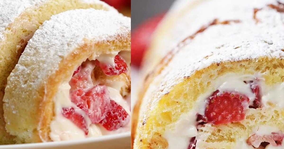 1595083660 Rocambole de Ninho com Morango