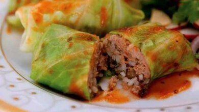 Enroladinho de Repolho com Carne Moída