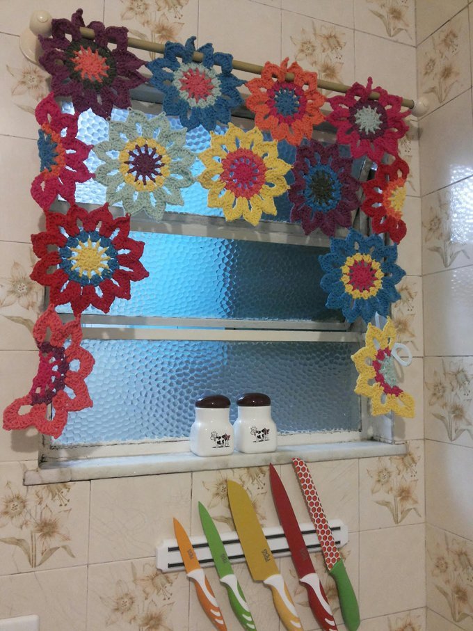 cortinas de flores em crochê cortinas de flores em crochê