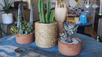 como fazer vaso com corda e lata
