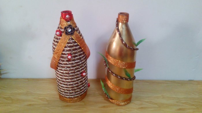 garrafa de vidro decorada 