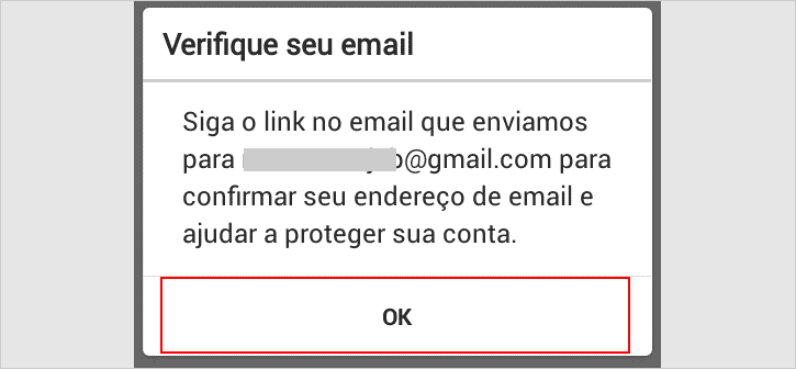 Verificando e validando novo e-mail configurado no Instagram