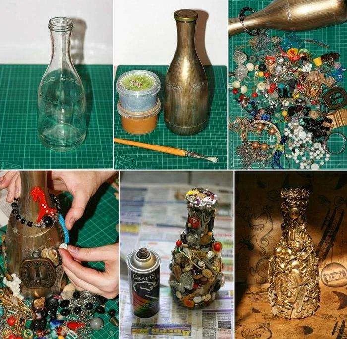 garrafa de vidro reciclada
