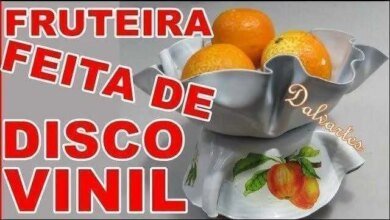 FRUTEIRA FEITA DE DISCO DE VINIL