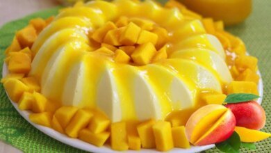 Mousse cremoso Feito com Manga