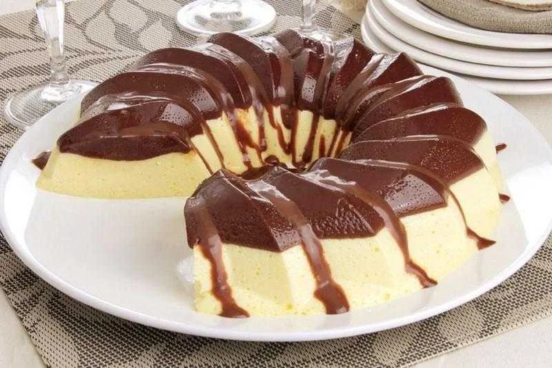 Receita de Pudim de chocolate e maracujá