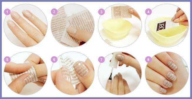 Tutorial unhas de jornal com rosas